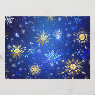 XMAS Blue Background with Golden Snowflakes Programme