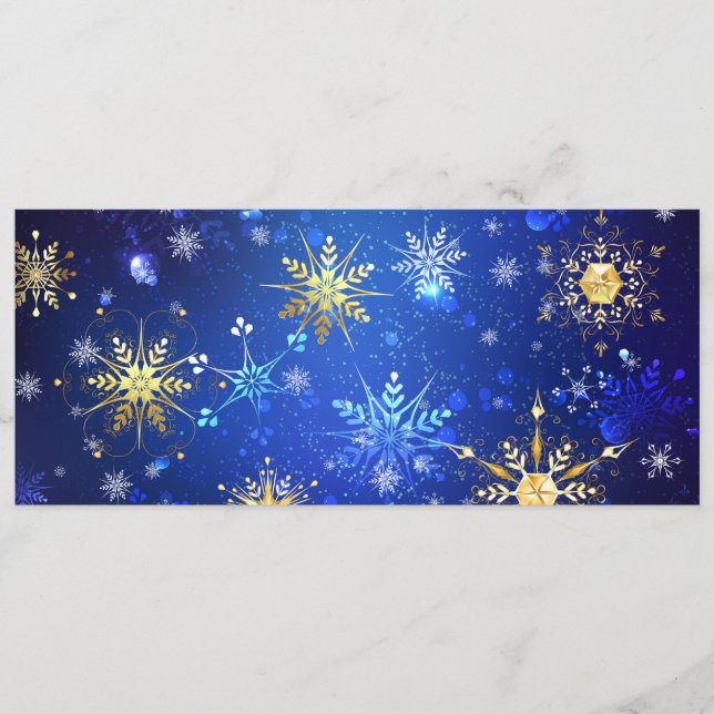 XMAS Blue Background with Golden Snowflakes Programme (Front)