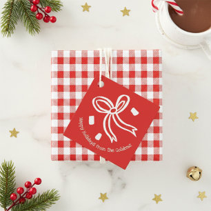 Xmas Bow Doodle CHRISTMAS Holiday Gift To From  Favour Tags