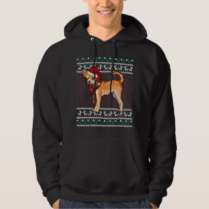 Xmas Brown Chihuahua Dog Santa Hat Ugly Christmas Hoodie