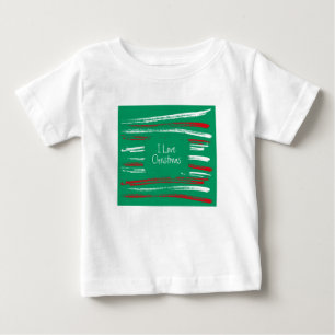 Xmas Brush Stripes green Toddler Long Sleeve Baby T-Shirt