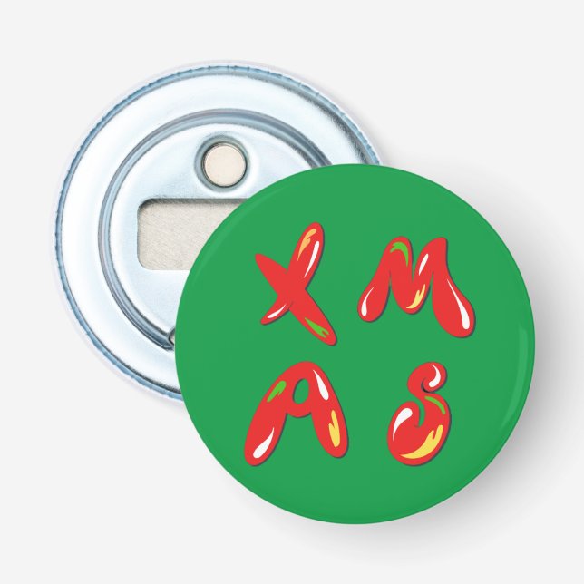 Xmas Bubble Text    Bottle Opener (Front)