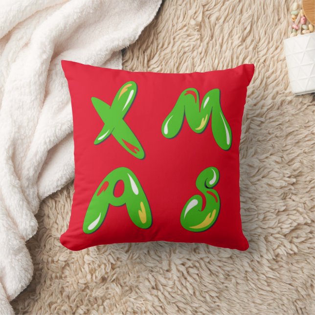 Xmas Bubble Text      Cushion (Blanket)