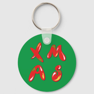 Xmas Bubble Text    Key Ring