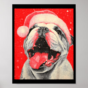Xmas Bulldog Christmas Dog  Poster