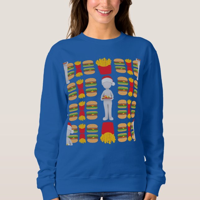 xmas burger santa claus sweatshirt (Front)