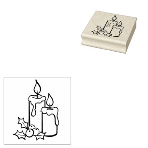 Xmas Candles Rubber Stamp
