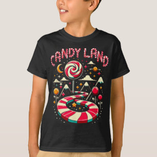 Xmas Candy Land Rainbow Trail Candy Cane Merry Chr T-Shirt