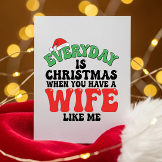 Xmas Card for Husband Funny From Wife