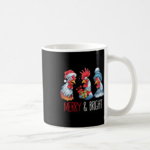 Xmas Chickens Santa Hat Christmas Farm Animal Funn Coffee Mug