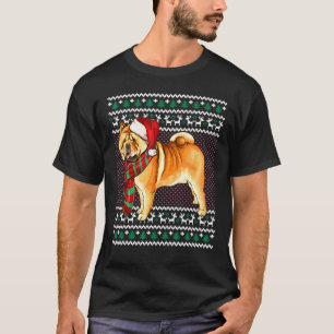 Xmas Chow Chow Dog Santa Hat Ugly Christmas T-Shirt