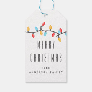Xmas colorful Holiday Christmas light Gift Tags