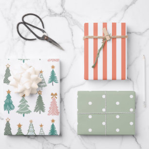 Xmas Coloured Noel Christmas Wrapping Paper Sheet