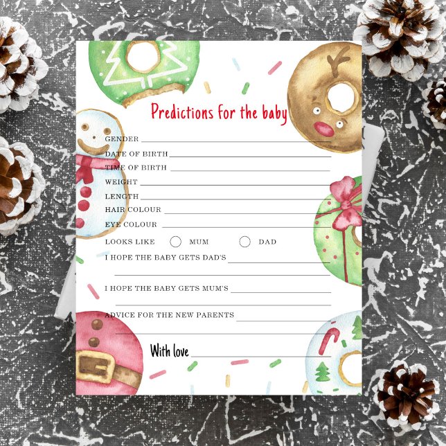 Xmas cookies Predictions and advice baby shower (Creator Uploaded)