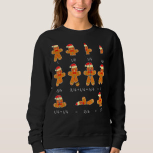 Xmas Cookies Santa Hat Fractions Math Teacher Chri Sweatshirt