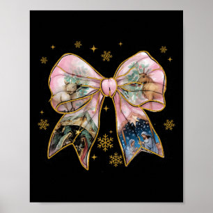 Xmas Coquette Bow Jesus Christian Bible Verse Nati Poster