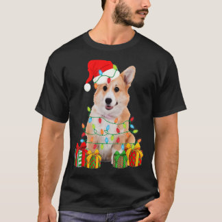 Xmas Corgi Dog Christmas Lights Puppy T-Shirt