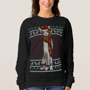Xmas Cornish Rex Cat Santa Hat Ugly Christmas Sweatshirt