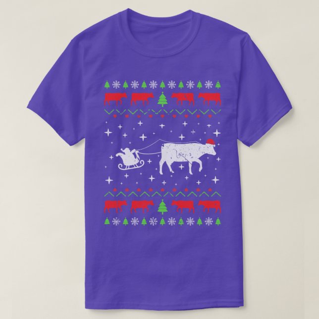 Xmas Cow Farmer Ugly Christmas Sweater (Design Front)