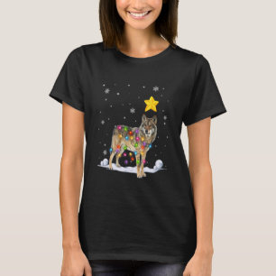 Xmas Coyote Animals Christmas Tree Lights T-Shirt