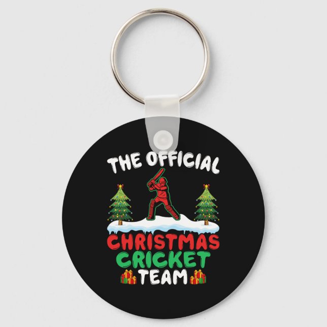 Xmas Cricket Player Coach - Funny Cricket Lover Ch Key Ring (Front)