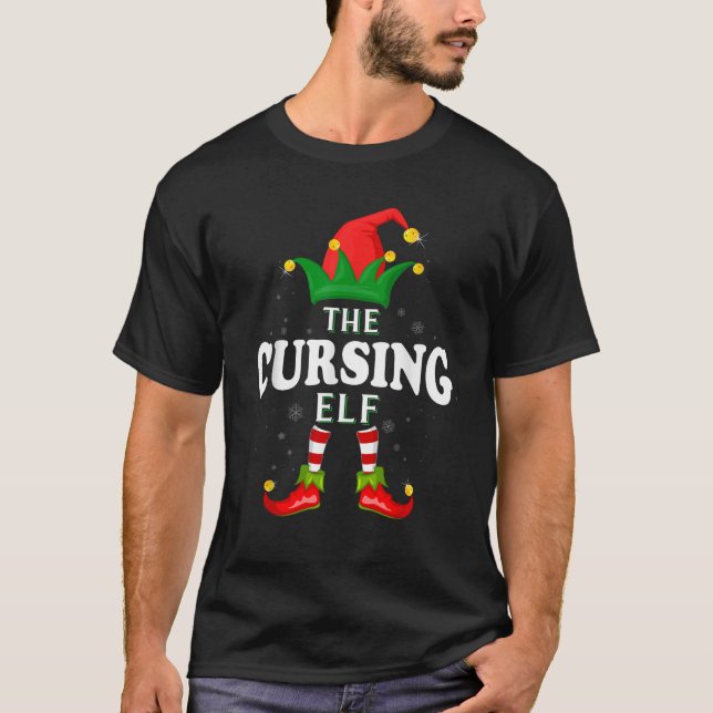 Xmas Cursing Elf Family Matching Christmas Pajama  T-Shirt (Front)