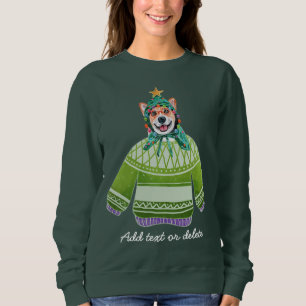 Xmas Cute Corgi Ugly Christmas Dog Mum Sweatshirt