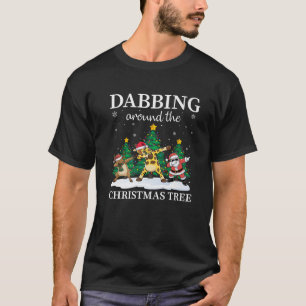 Xmas Dabbing Giraffe Reindeer Santa Christmas Dab  T-Shirt