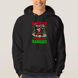 Xmas Dabbing Santa S Favorite Forest Ranger Christ Hoodie