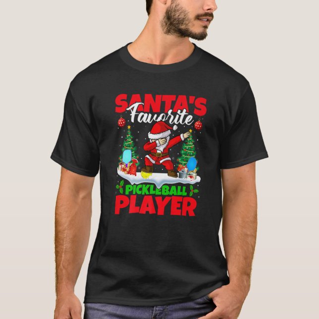 Xmas Dabbing Santa's Favourite Pickleball Player C T-Shirt (Front)