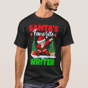 Xmas Dabbing Santa's Favourite Writer Christmas T-Shirt
