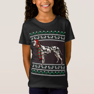 Xmas Dalmatian Dog Santa Hat Ugly Christmas T-Shirt