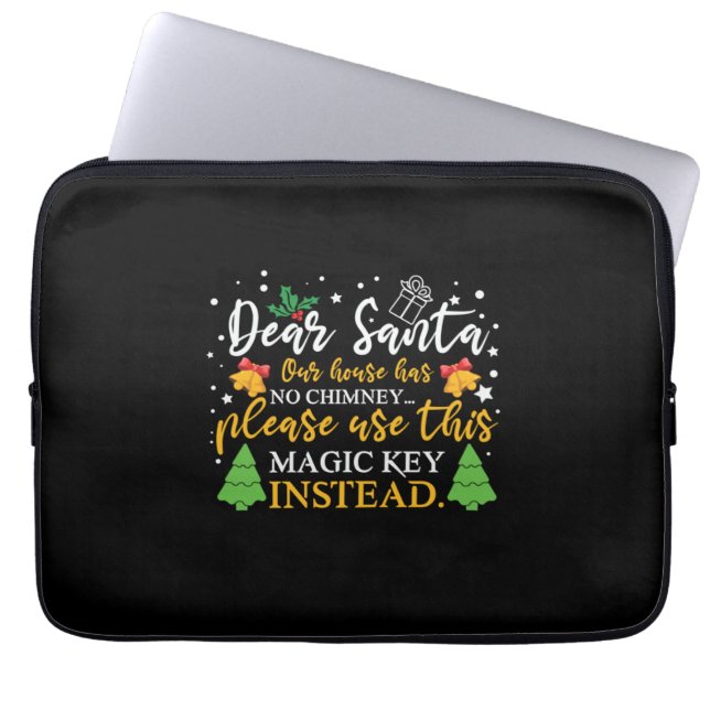 Xmas Dear Santa Magic Key Laptop Sleeve (Front)