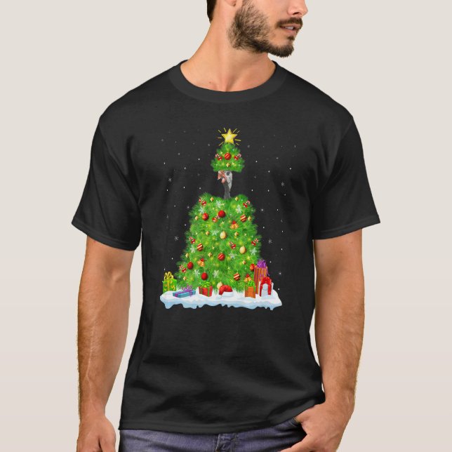 Xmas Decorations Light Santa Guinea Fowl Bird Chri T-Shirt (Front)