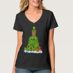 Xmas Decorations Lights Santa Basenji Dog Christma T-Shirt