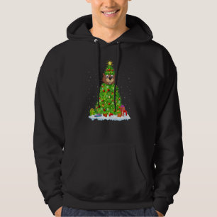 Xmas Decorations Lights Santa Beaver Christmas Tre Hoodie