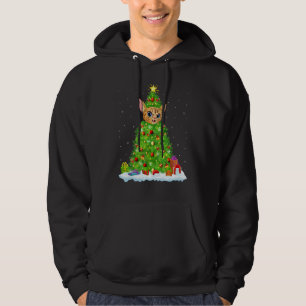 Xmas Decorations Lights Santa Bobcat Christmas Tre Hoodie