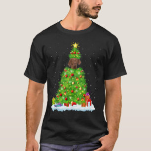 Xmas Decorations Lights Santa Coonhound Dog Christ T-Shirt