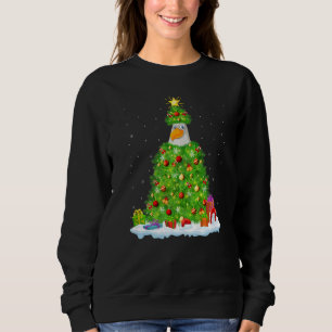 Xmas Decorations Lights Santa Hawk Bird Christmas  Sweatshirt