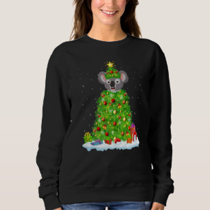 Xmas Decorations Lights Santa Koala Christmas Tree Sweatshirt