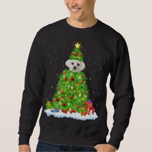 Xmas Decorations Lights Santa Maltese Dog Christma Sweatshirt
