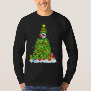 Xmas Decorations Lights Santa Puffin Bird Christma T-Shirt