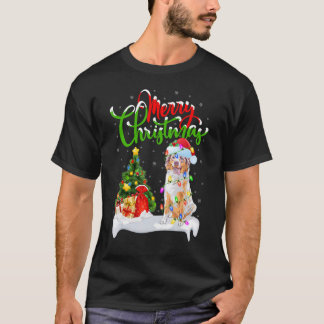 Xmas Decorations Santa Australian Shepherd Dog Chr T-Shirt
