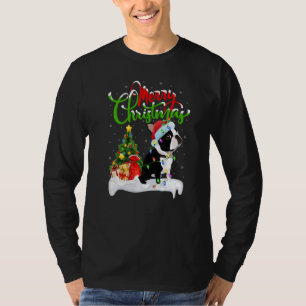 Xmas Decorations Santa Boston Terrier Dog Christma T-Shirt