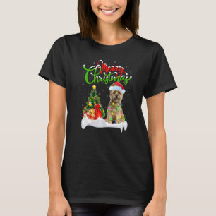 Xmas Decorations Santa Cairn Terrier Dog Christmas T-Shirt