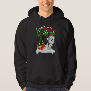 Xmas Decorations Santa Maltese Dog Christmas Hoodie