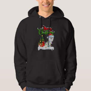 Xmas Decorations Santa Maltese Dog Christmas   Hoodie
