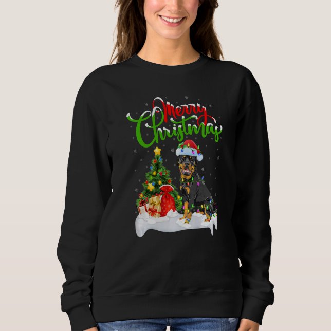 Xmas Decorations Santa Rottweiler Dog Christmas   Sweatshirt (Front)