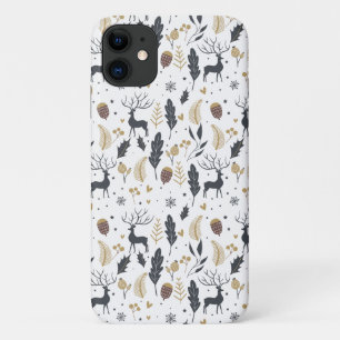 Xmas Deer and Leaves Joyful Greetings Collection Case-Mate iPhone Case