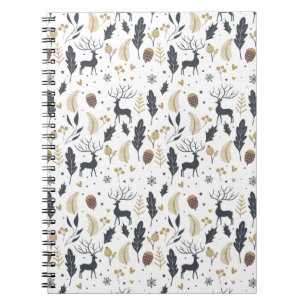 Xmas Deer and Leaves Joyful Greetings Collection Notebook